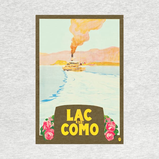 Lac de Como (Lake Como), Italy - Vintage Travel Poster Design by Naves